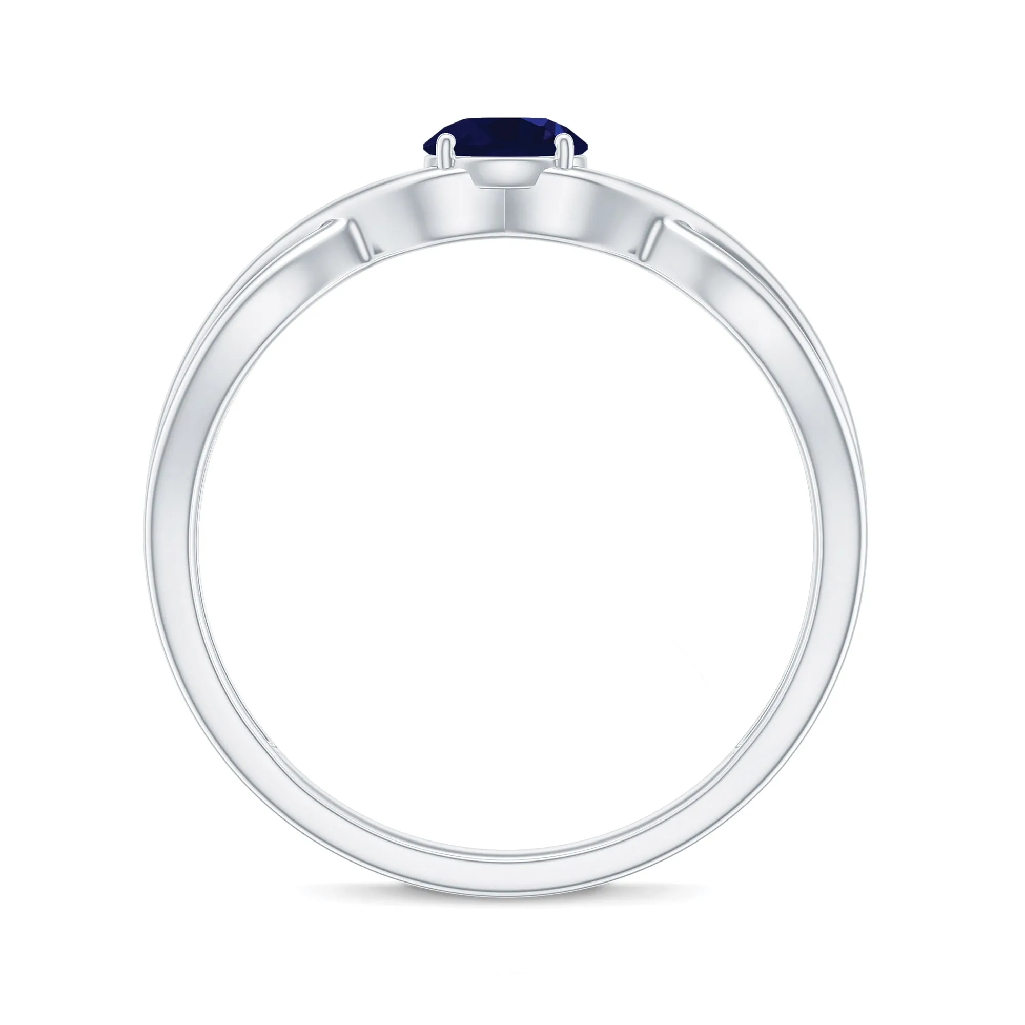 1 CT Simple Blue Sapphire Solitaire Infinity Ring