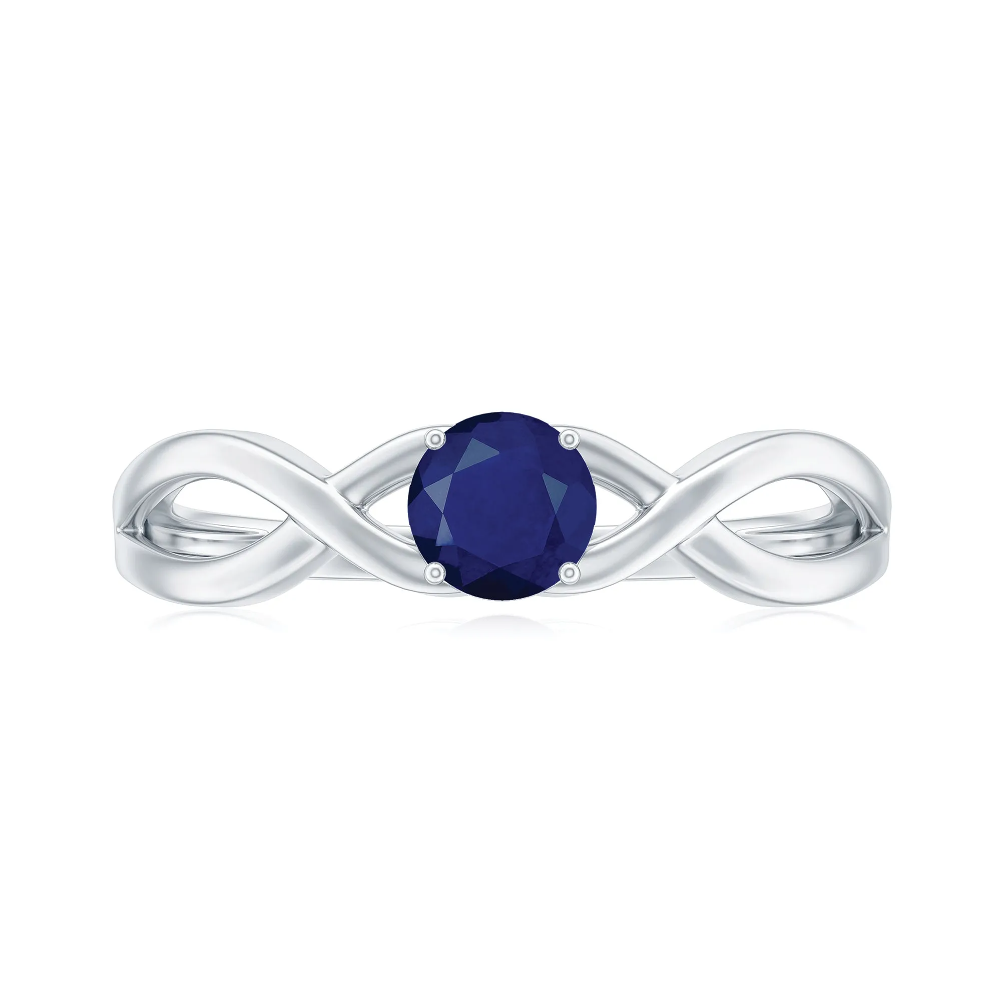 1 CT Simple Blue Sapphire Solitaire Infinity Ring