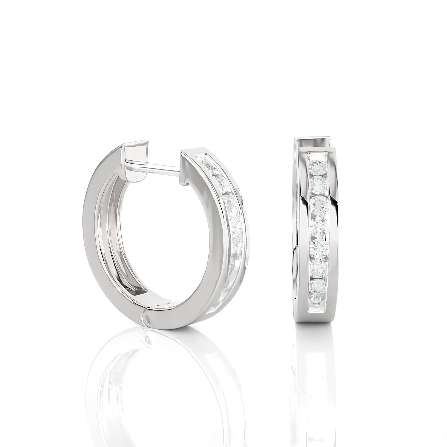 1/3 ctw Round Lab Grown Diamond Huggie Hoop Earrings