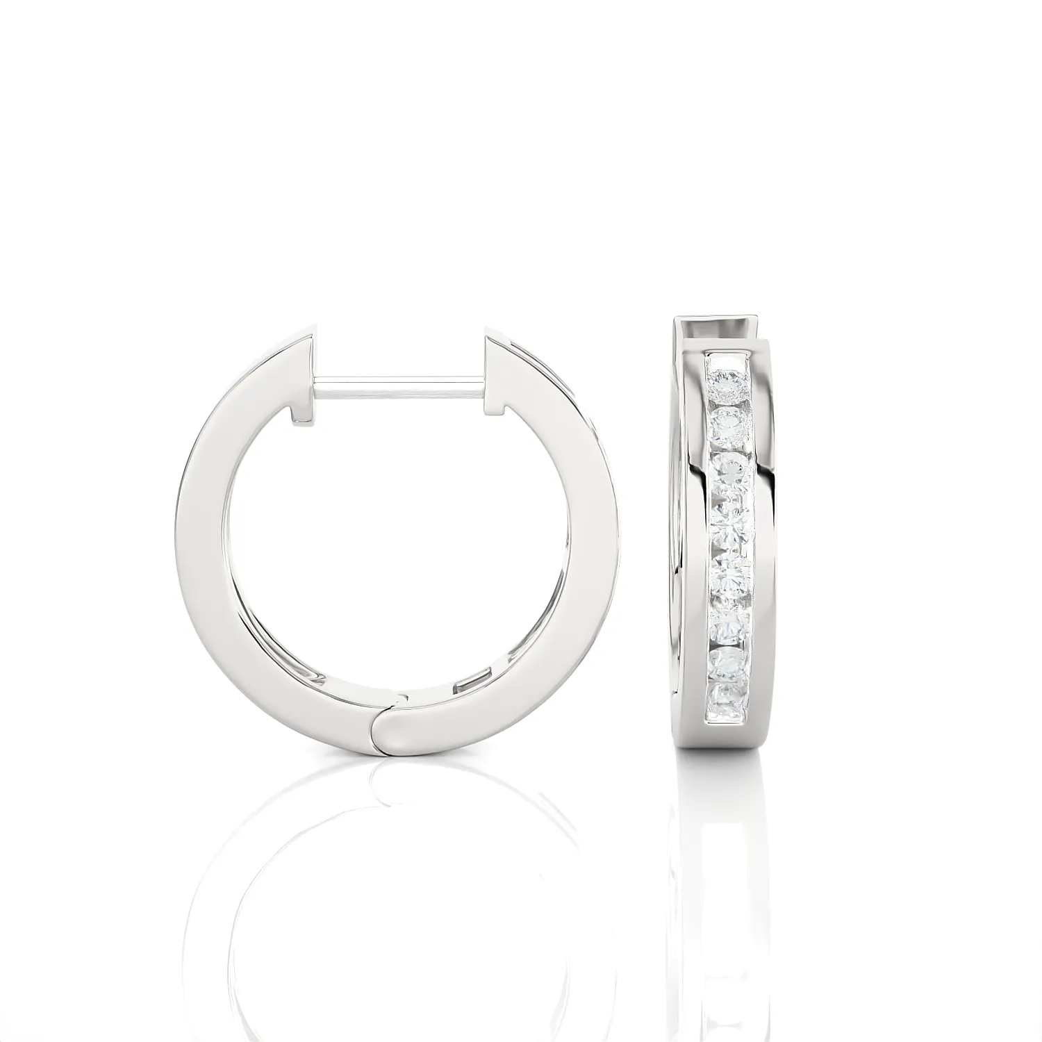 1/3 ctw Round Lab Grown Diamond Huggie Hoop Earrings