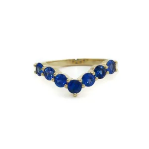 14k Cornflower Blue Sapphire Tiara Band