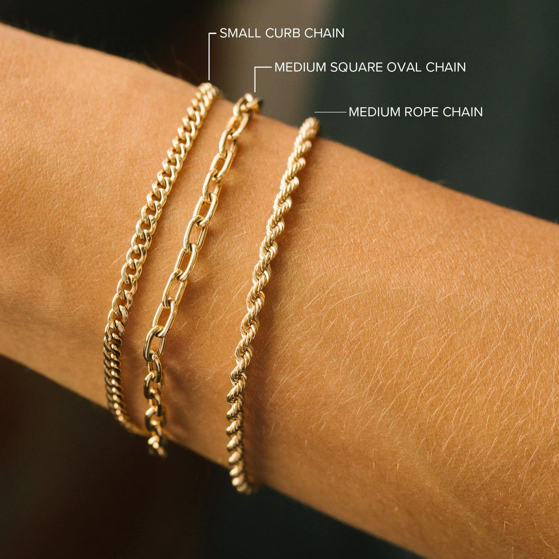 14k Gold Small Curb Chain Bracelet