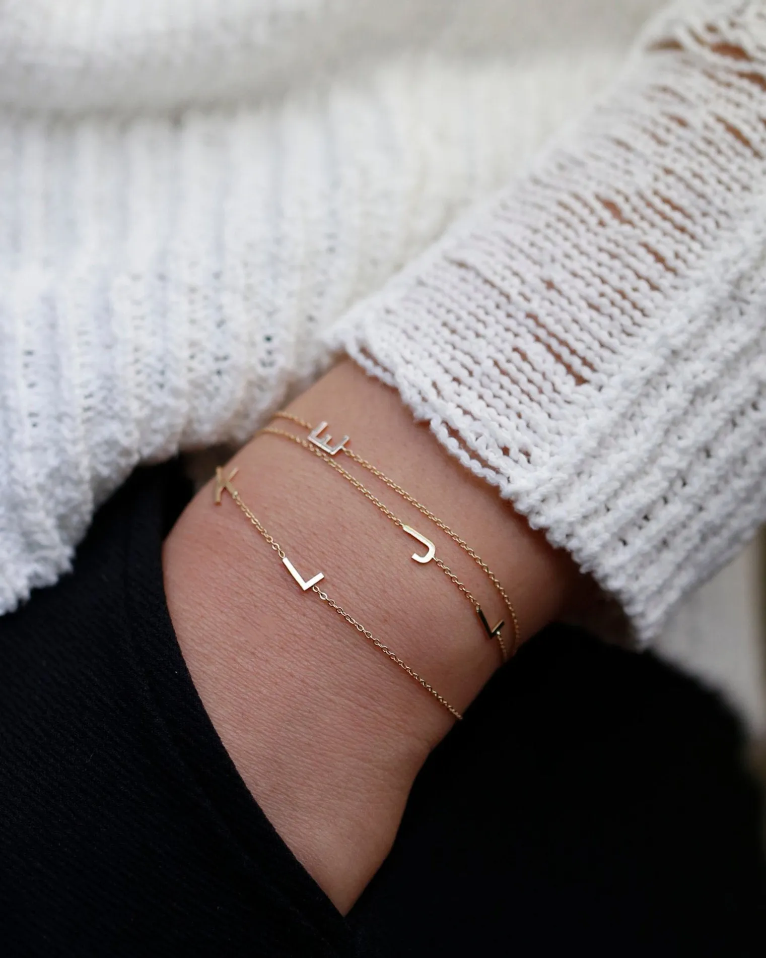 14K Initial Bracelet