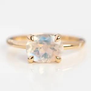 14K Stella Moonstone and Diamond Hidden Star Ring