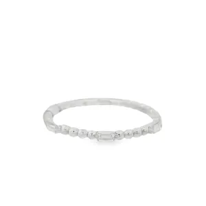 14K White Gold 0.15ct Diamond Stackable Women's Wedding Band