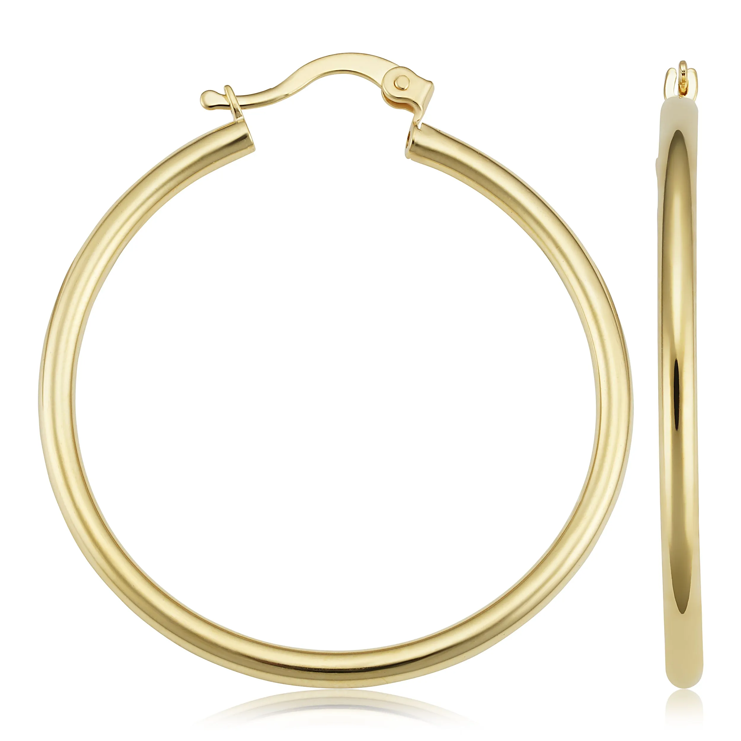 14k Yellow Gold Filled Classic Hoop Earrings (2.5 x 40 mm)