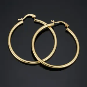 14k Yellow Gold Filled Classic Hoop Earrings (2.5 x 40 mm)