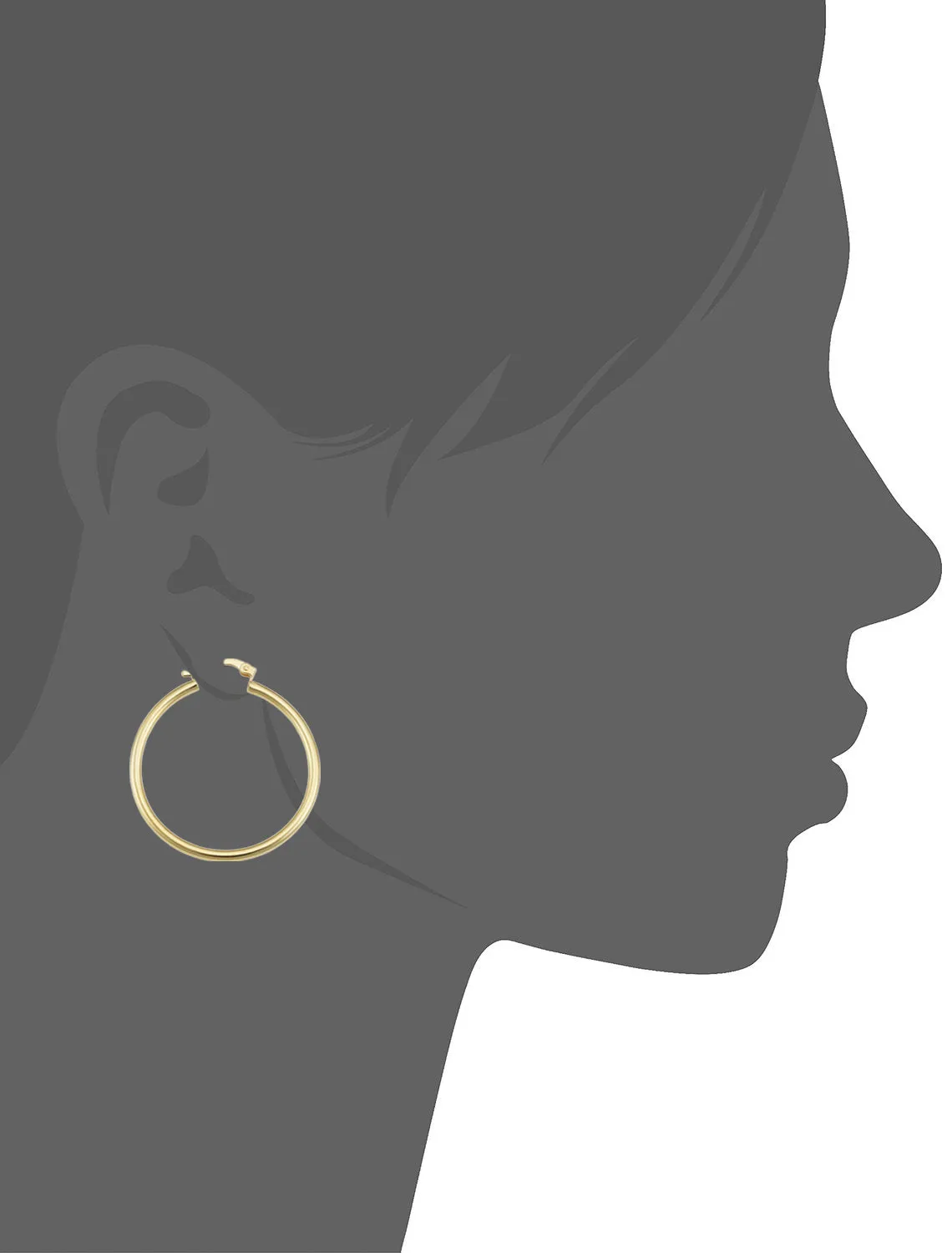 14k Yellow Gold Filled Classic Hoop Earrings (2.5 x 40 mm)