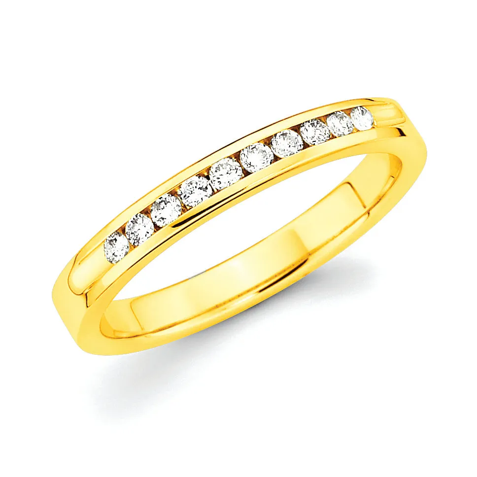 1/5 Ctw. Channel Set 10 Stone Diamond Anniversary Band