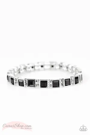 A Glam Of Few Words Black Gem Bracelet - Paparazzi Accessories