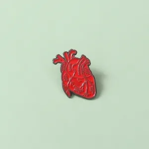 Artistic Pin Heart Alloy Plating Unisex Brooches