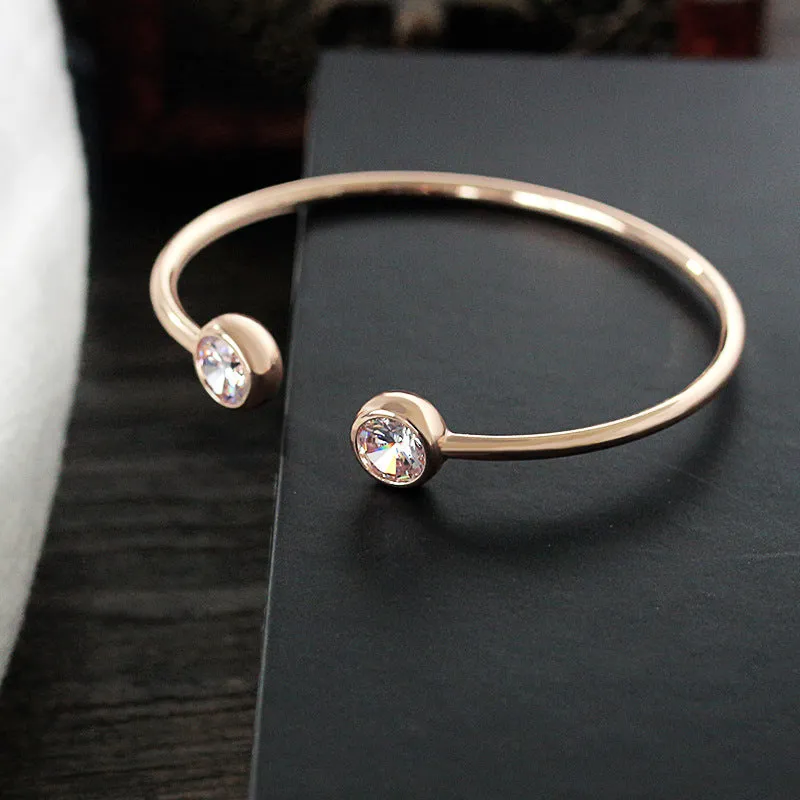 B538 - Diamond wild simple copper bracelet