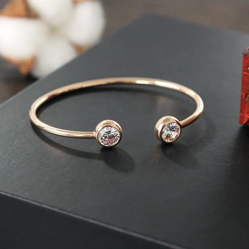 B538 - Diamond wild simple copper bracelet