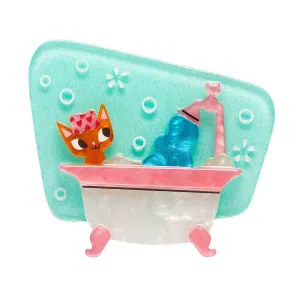 Betty the Bathing Kitty Brooch