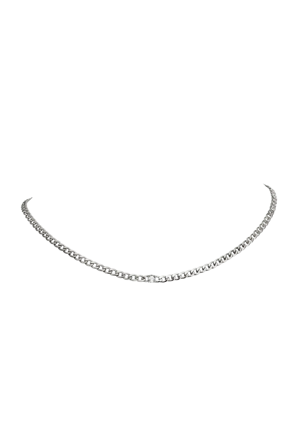 Brilliant Curb Necklace Silver