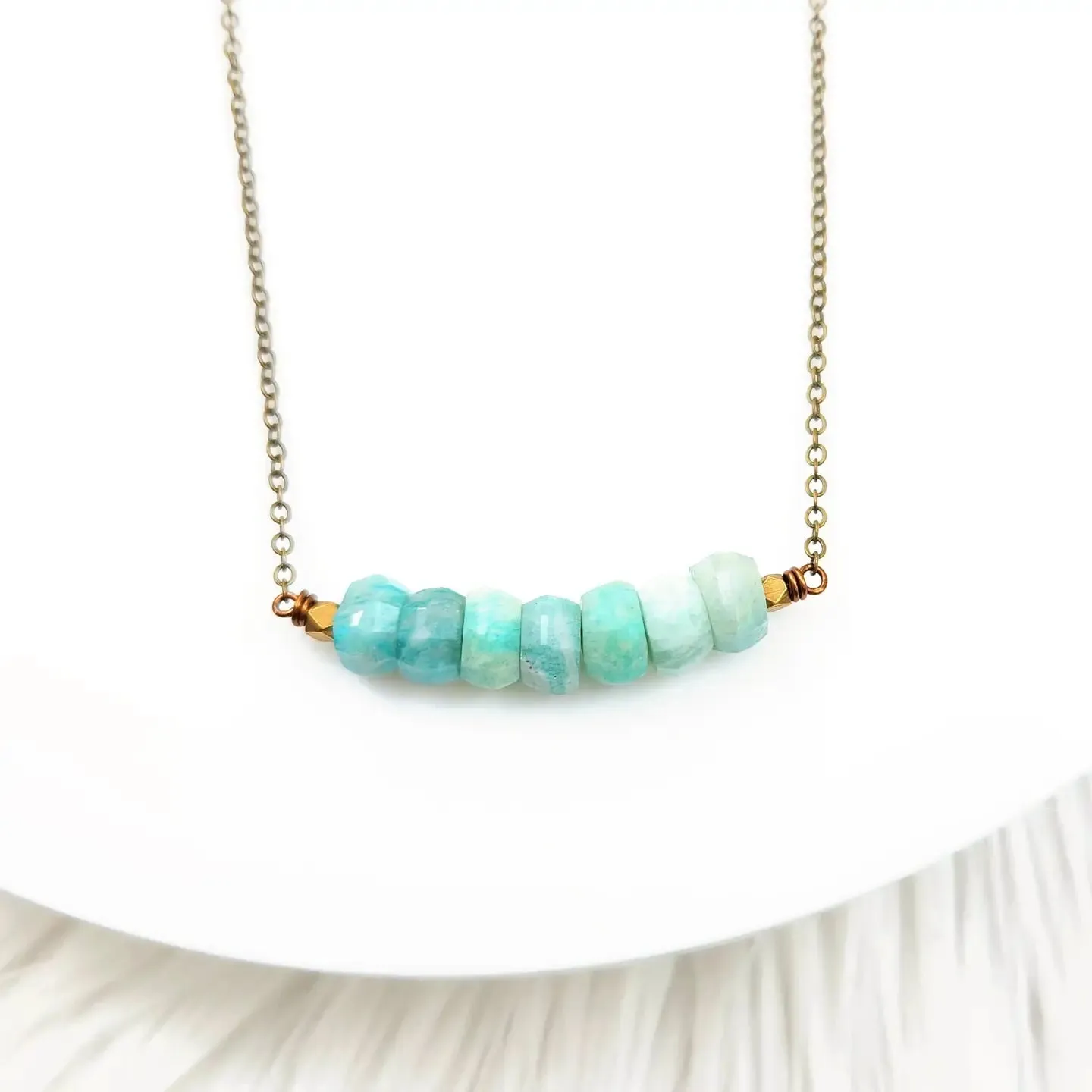 Chunky Amazonite Horizontal Arc Necklace