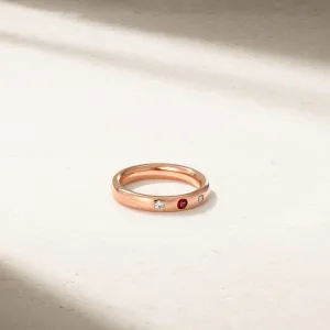 Classic Burnish Ruby and Diamond Band