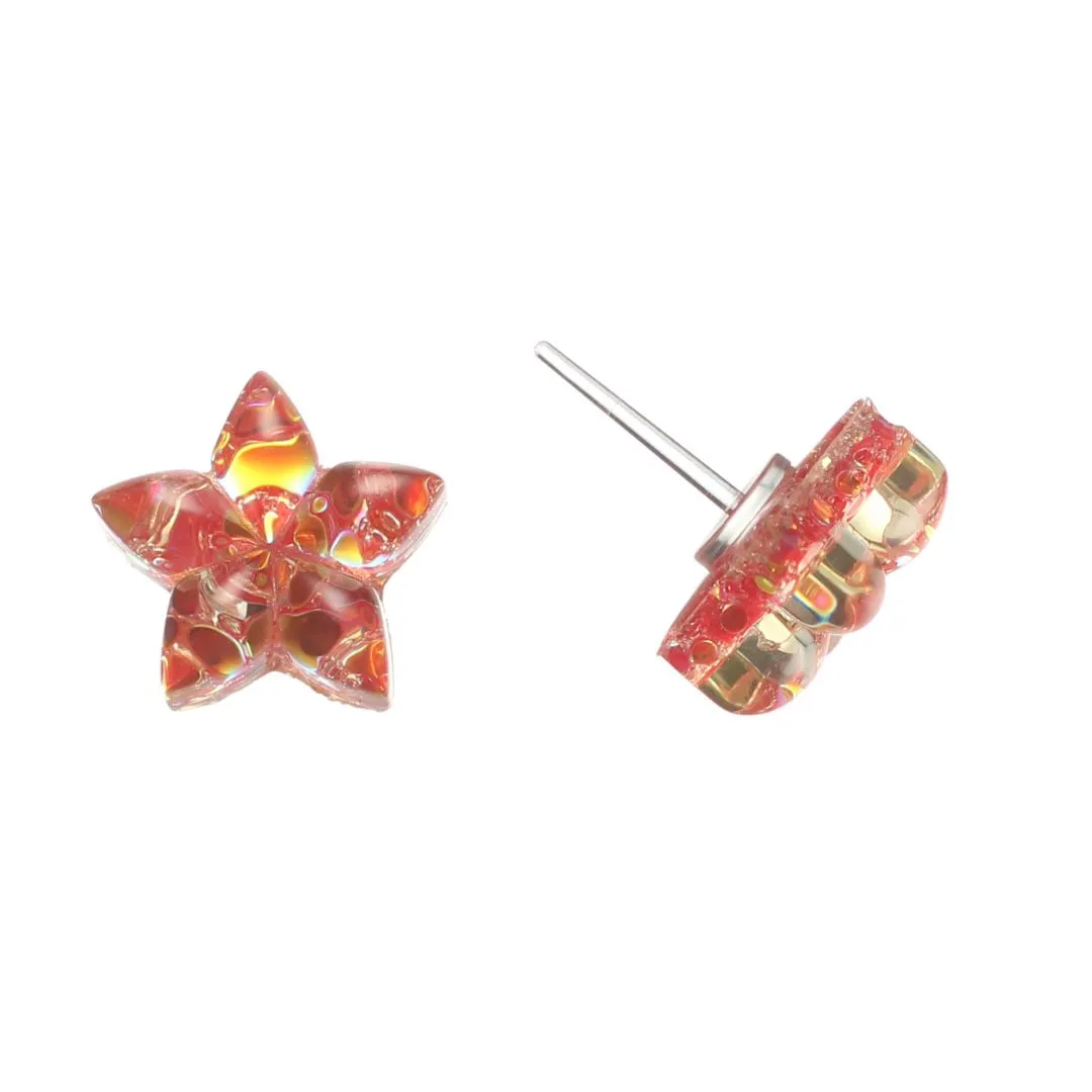 Confetti Star Studs Hypoallergenic Earrings for Sensitive Ears Made with Plastic Posts