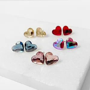 Crystal Hearts with Surgical Steel Studs