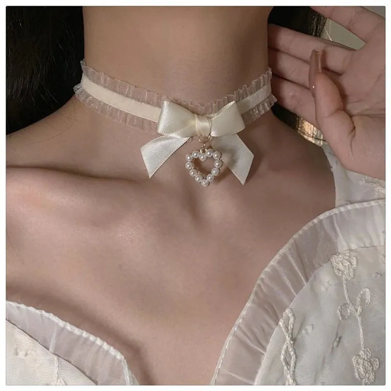 Cute Black and White Lolita Kawaii Choker