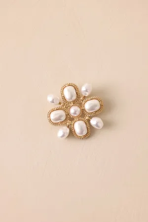 Dancing Through Dreams Ivory Pearl Brooch