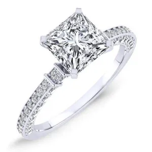 Daphne - GIA Natural Princess Diamond Engagement Ring