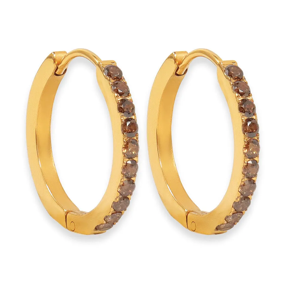 Deep Champagne Diamond Zaana Hoops