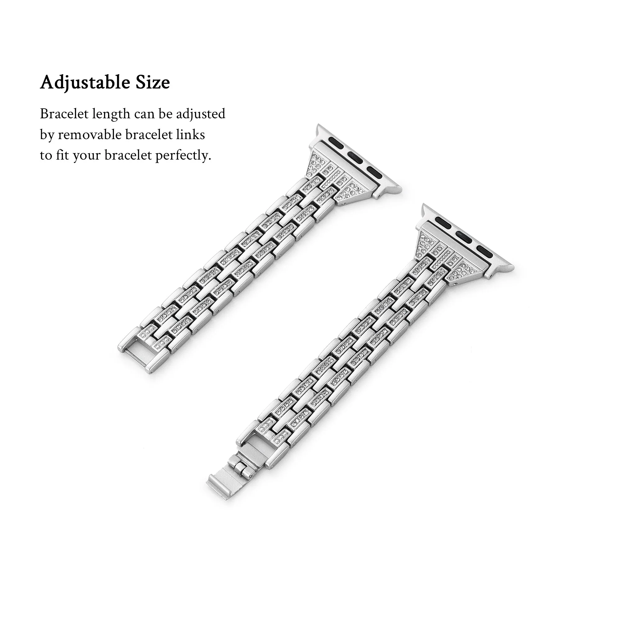 Diamond Embellished Metal Watch Bracelet