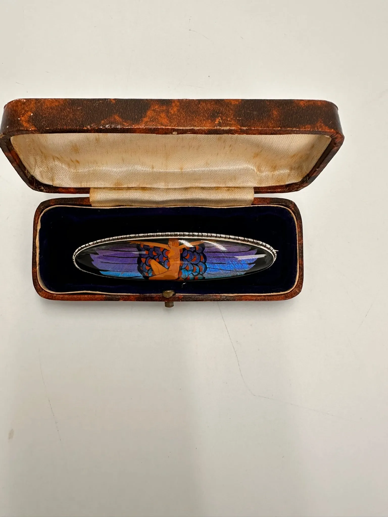 Discover Timeless Elegance: Rare 1930s Art Deco Enamel & Sterling Silver Brooch