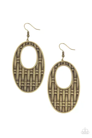 Earrings Engraved Edge- Brass E2274