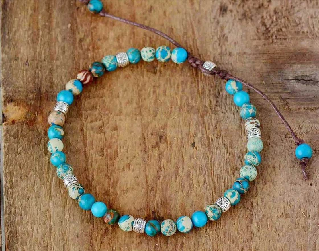 Emperor Stone Bead Handwoven Friendship Bracelet