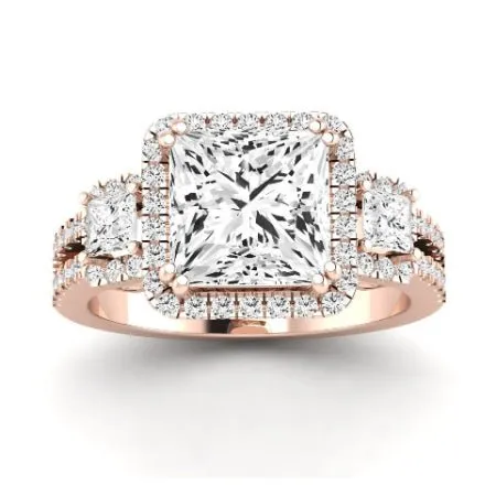 Erica Diamond Matching Band for Princess Center (Band Only. Engagement Ring Not Included)