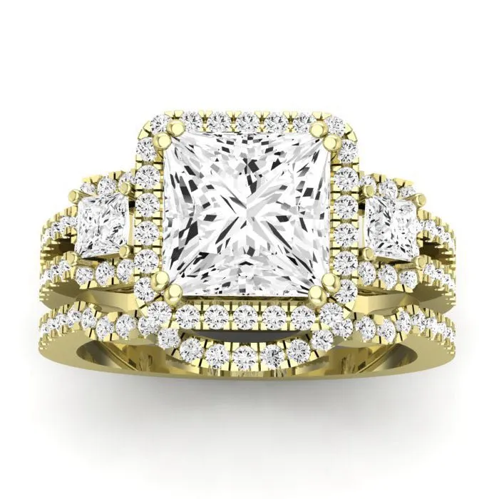 Erica Diamond Matching Band for Princess Center (Band Only. Engagement Ring Not Included)