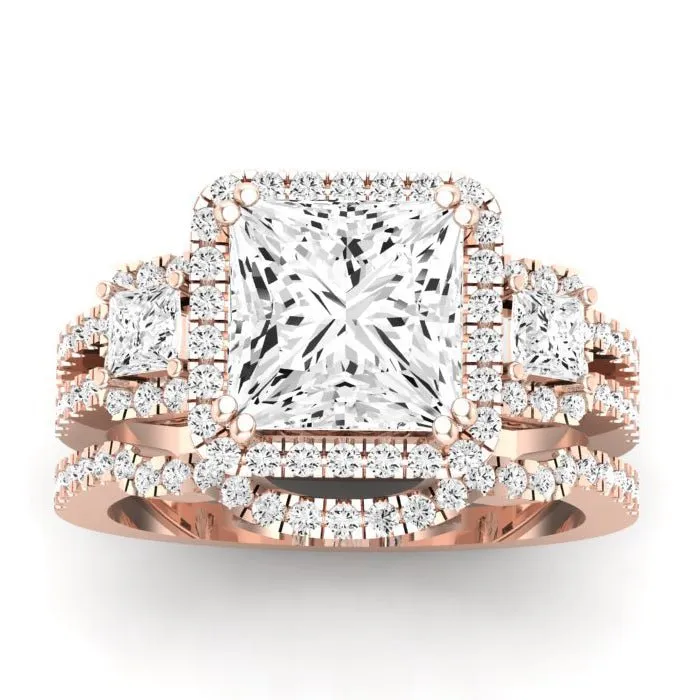 Erica Diamond Matching Band for Princess Center (Band Only. Engagement Ring Not Included)