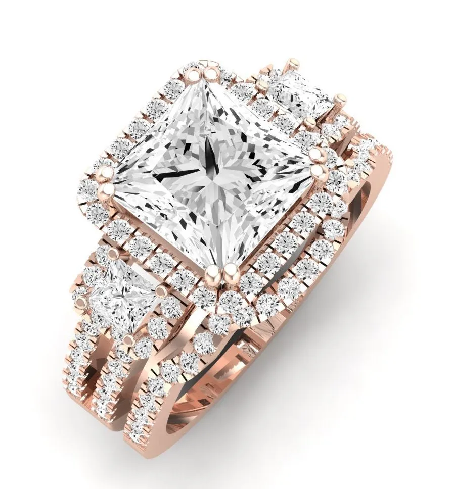 Erica Diamond Matching Band for Princess Center (Band Only. Engagement Ring Not Included)