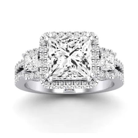 Erica Diamond Matching Band for Princess Center (Band Only. Engagement Ring Not Included)