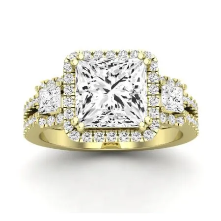 Erica Diamond Matching Band for Princess Center (Band Only. Engagement Ring Not Included)