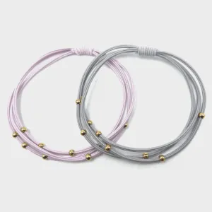 Erin Gray - Waterproof Pink & Gray Water Pony Bracelet Hair Bands