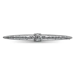 Estate Vintage Filigree Old European Cut Diamond Pin