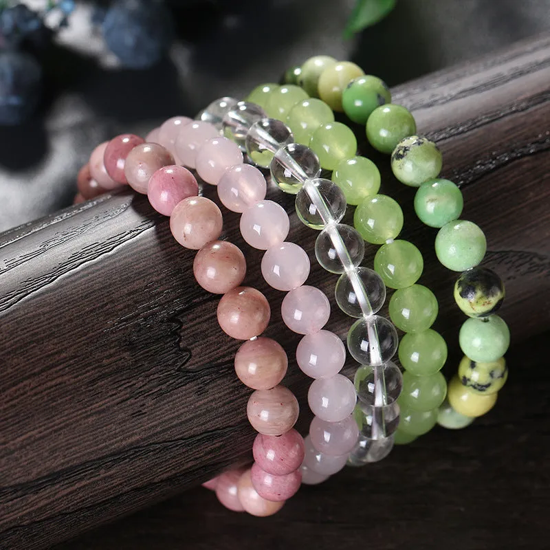 Fashion Simple Volcanic Stone Green Agate Bracelet