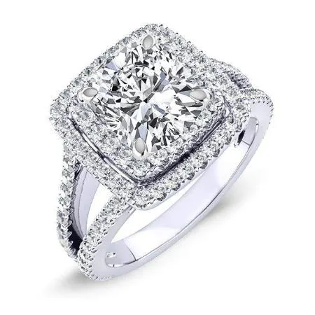 Flora - GIA Natural Cushion Diamond Engagement Ring