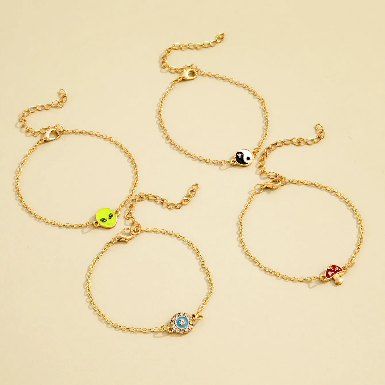 Four-Piece Simple Alloy Bracelet