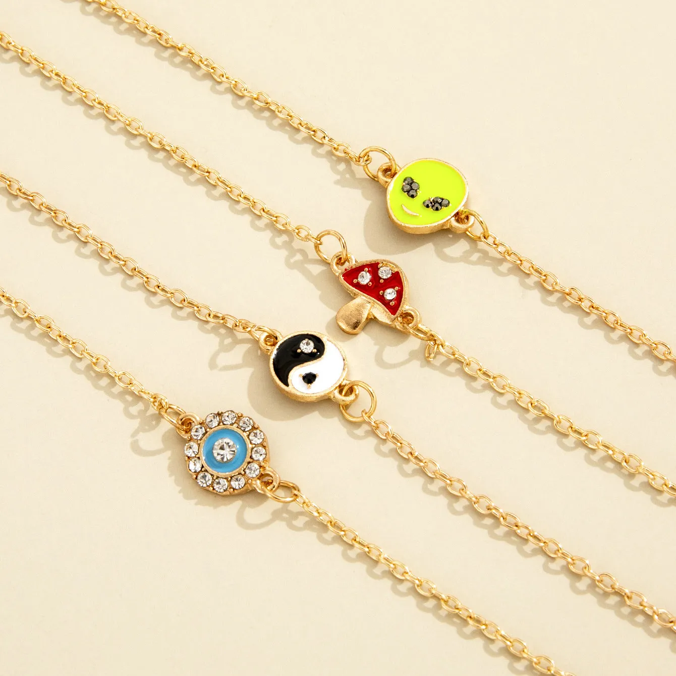 Four-Piece Simple Alloy Bracelet