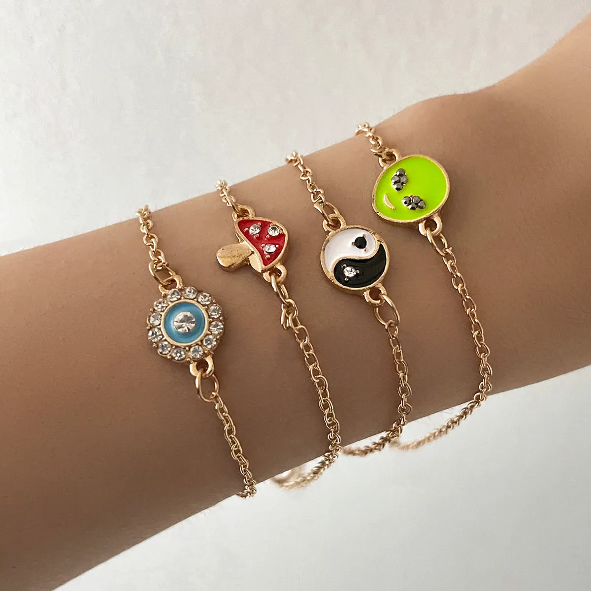 Four-Piece Simple Alloy Bracelet