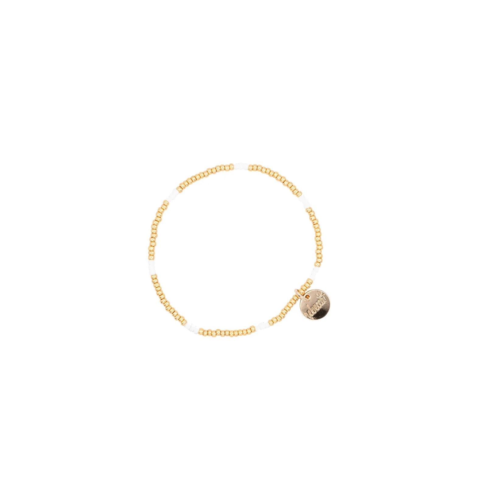 Freshwater Pearl Gold Beaded Ball Stretch Stacking Bracelet