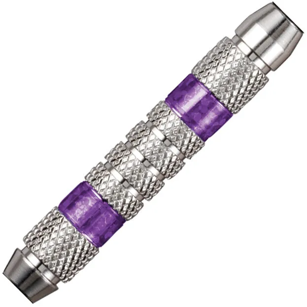 GLD Wind Runner Soft Tip Darts - Silver & Purple 18gm