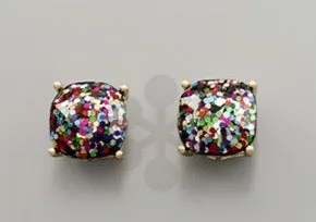 Glitter Square Studs