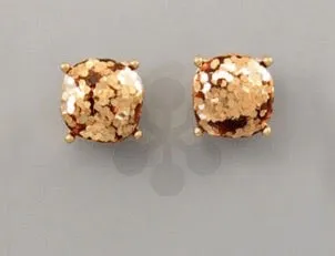 Glitter Square Studs