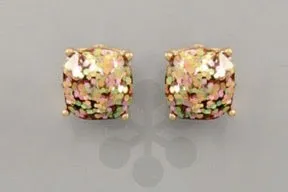 Glitter Square Studs