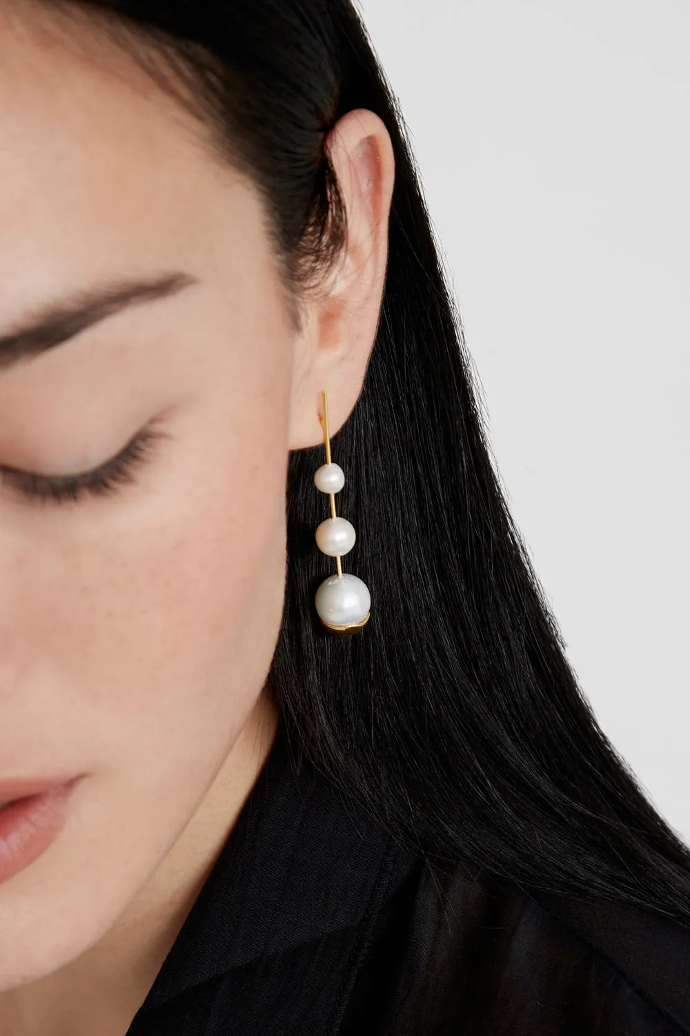 Gold Dipped Pearl Cascade Earrings